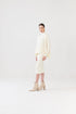 Saia Midi Reta Em Tricot Canelado Off White